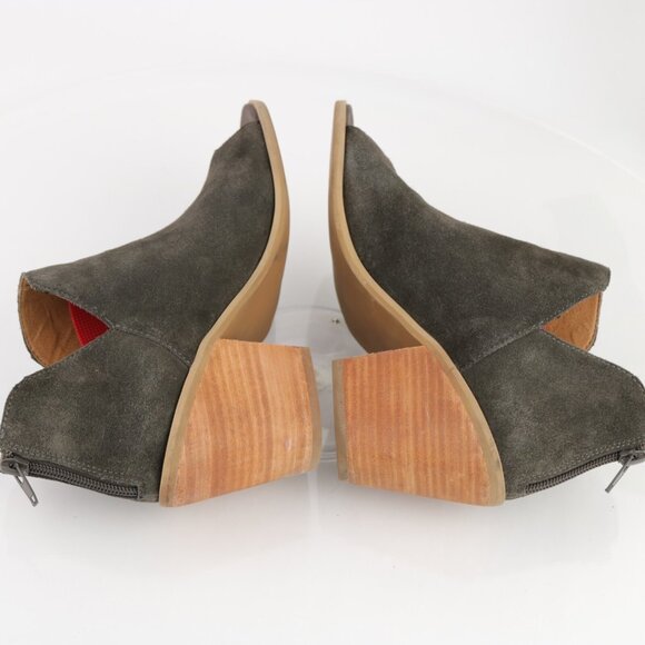 Susina Womens Carina Lea Boot Size 7.5 Gray Suede Block Heel Open Toe Bootie - Picture 7 of 11